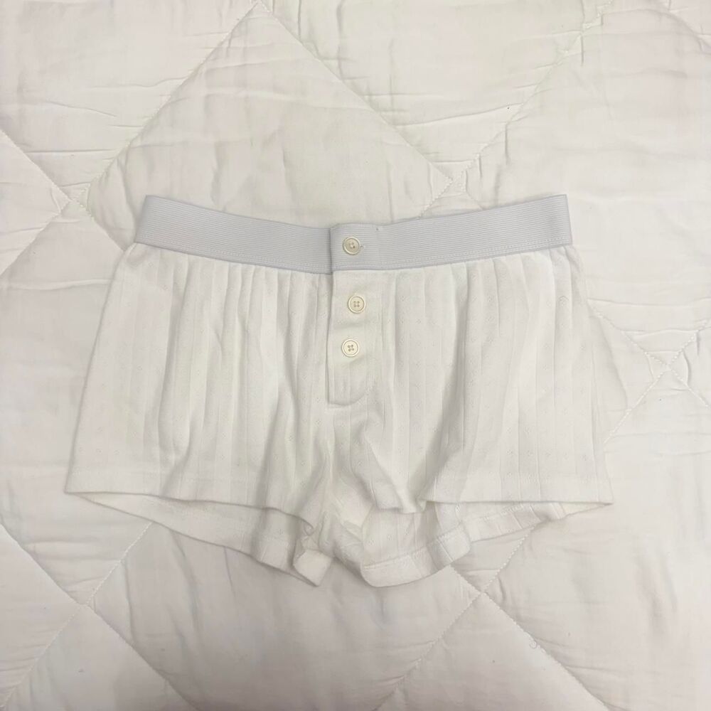 brandy melville white pointelle boyshorts